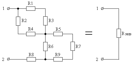 Пример схемы на резисторах с двумя выводами