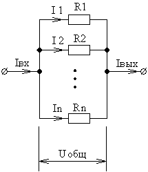 Параллельные резисторы - общая схема